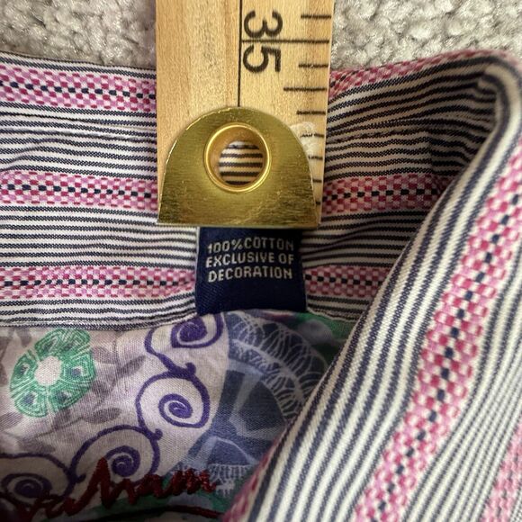 Robert Graham Dress Shirt Men's Medium Pink Striped Long Sleeve Button Down - Picture 4 of 11